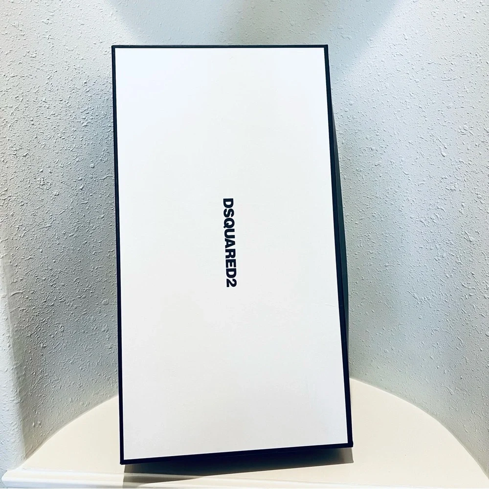 DSQUARED2 Women’s Icon Forever Tall Black Rubber Rain Boots Size 8 NEW - Picture 14 of 15